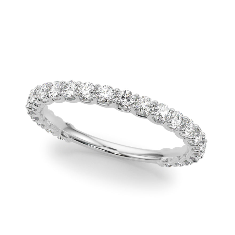 Prong Set Half Eternity Ring in Gold & Platinum