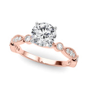 Pristine Sidestone Round Diamond Engagement Ring in 10K/14K gold and platinum with certified lab-grown or natural diamonds