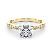 Pristine Sidestone Round Diamond Engagement Ring in 10K/14K gold and platinum with certified lab-grown or natural diamonds
