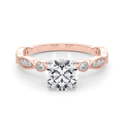 Pristine Sidestone Round Diamond Engagement Ring in 10K/14K gold and platinum with certified lab-grown or natural diamonds