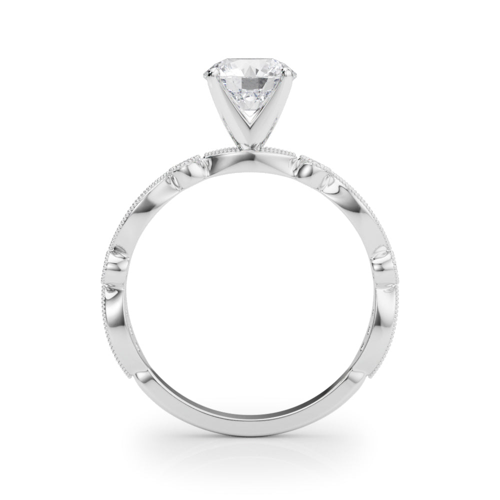 Pristine Sidestone Round Diamond Engagement Ring in 10K/14K gold and platinum with certified lab-grown or natural diamonds