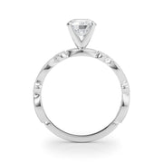 Pristine Sidestone Round Diamond Engagement Ring in 10K/14K gold and platinum with certified lab-grown or natural diamonds