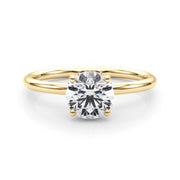 Vintage-Inspired Hidden Halo Rd Engagement Ring Round Diamond Engagement Ring in 10K/14K gold and platinum with certified lab-grown or natural diamonds