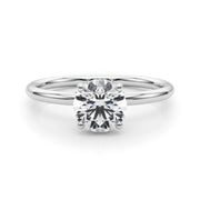 Vintage-Inspired Hidden Halo Rd Engagement Ring Round Diamond Engagement Ring in 10K/14K gold and platinum with certified lab-grown or natural diamonds