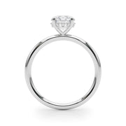 Vintage-Inspired Hidden Halo Rd Engagement Ring Round Diamond Engagement Ring in 10K/14K gold and platinum with certified lab-grown or natural diamonds