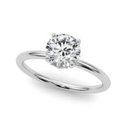 Vintage-Inspired Hidden Halo Rd Engagement Ring Round Diamond Engagement Ring in 10K/14K gold and platinum with certified lab-grown or natural diamonds