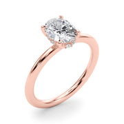 Heirloom Hidden Halo Oval Engagement Ring Oval Diamond Engagement Ring in 10K/14K gold and platinum with certified lab-grown or natural diamonds
