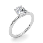 Heirloom Hidden Halo Oval Engagement Ring Oval Diamond Engagement Ring in 10K/14K gold and platinum with certified lab-grown or natural diamonds