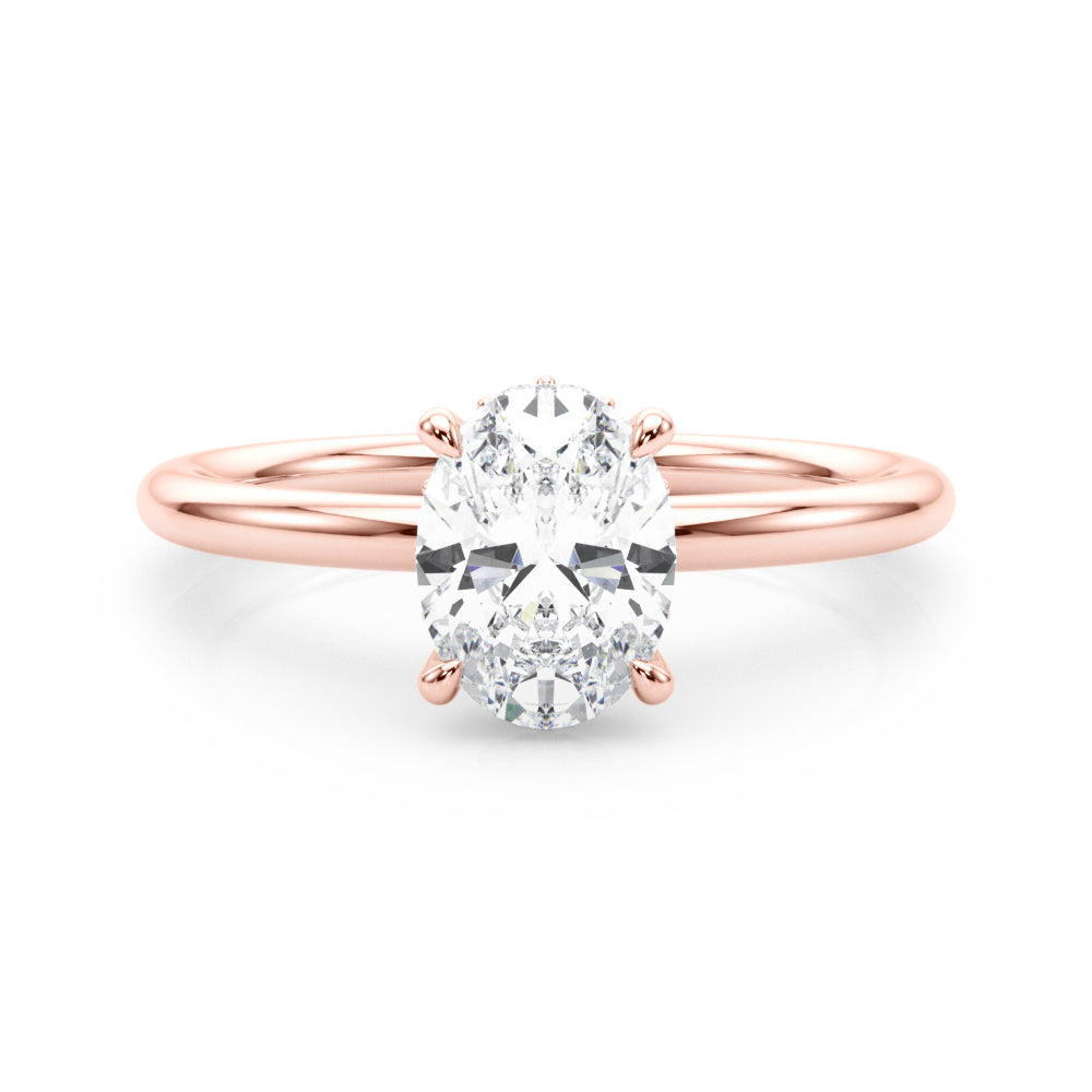 Heirloom Hidden Halo Oval Engagement Ring Oval Diamond Engagement Ring in 10K/14K gold and platinum with certified lab-grown or natural diamonds