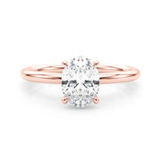 Heirloom Hidden Halo Oval Engagement Ring Oval Diamond Engagement Ring in 10K/14K gold and platinum with certified lab-grown or natural diamonds