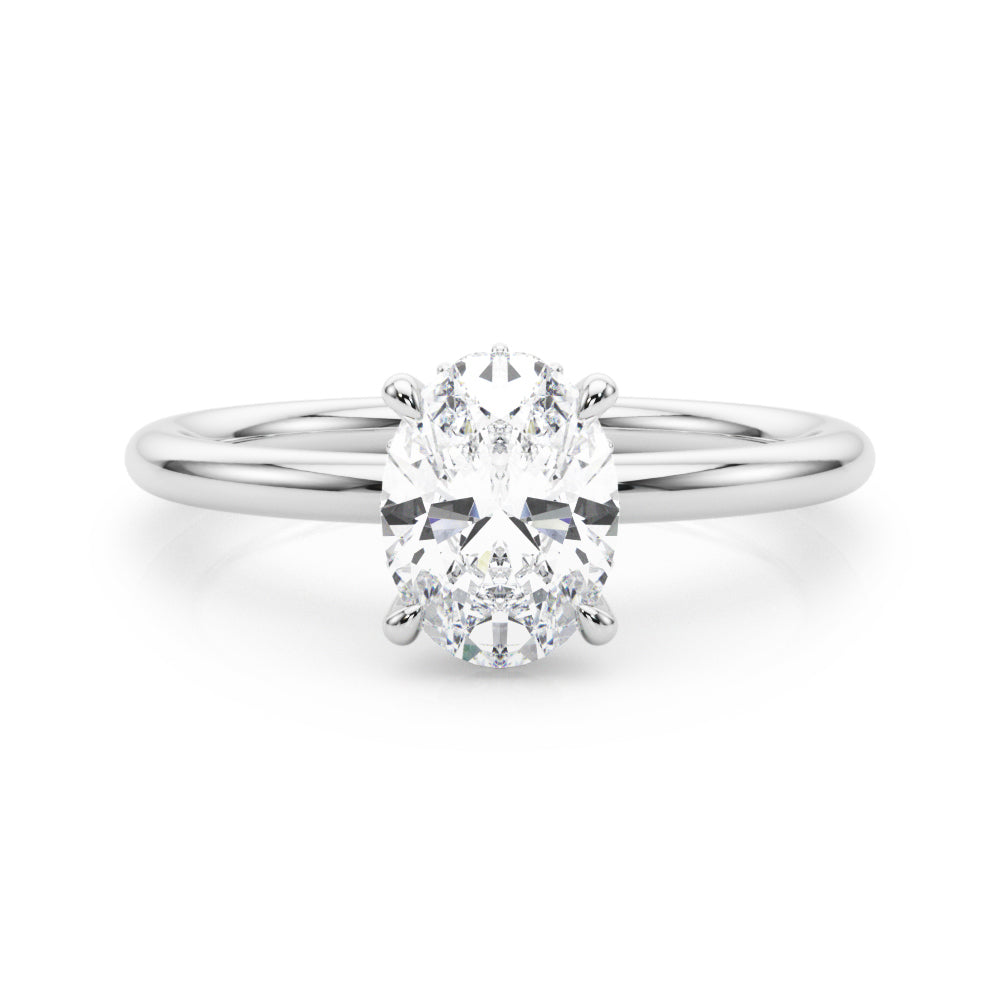Heirloom Hidden Halo Oval Engagement Ring Oval Diamond Engagement Ring in 10K/14K gold and platinum with certified lab-grown or natural diamonds