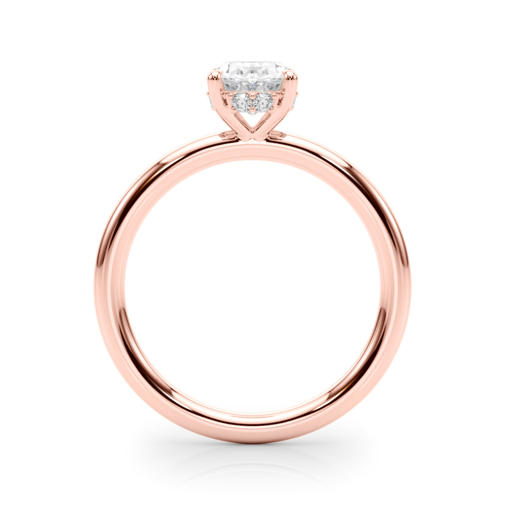 Heirloom Hidden Halo Oval Engagement Ring Oval Diamond Engagement Ring in 10K/14K gold and platinum with certified lab-grown or natural diamonds
