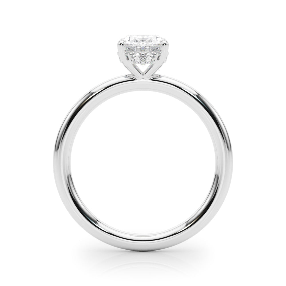 Heirloom Hidden Halo Oval Engagement Ring Oval Diamond Engagement Ring in 10K/14K gold and platinum with certified lab-grown or natural diamonds