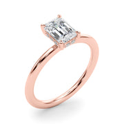 Luxe Hidden Halo Ec Engagement Ring Emerald Diamond Engagement Ring in 10K/14K gold and platinum with certified lab-grown or natural diamonds