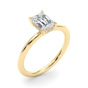 Luxe Hidden Halo Ec Engagement Ring Emerald Diamond Engagement Ring in 10K/14K gold and platinum with certified lab-grown or natural diamonds