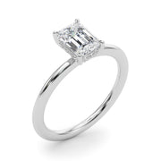 Luxe Hidden Halo Ec Engagement Ring Emerald Diamond Engagement Ring in 10K/14K gold and platinum with certified lab-grown or natural diamonds