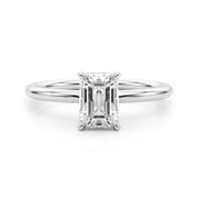 Luxe Hidden Halo Ec Engagement Ring Emerald Diamond Engagement Ring in 10K/14K gold and platinum with certified lab-grown or natural diamonds