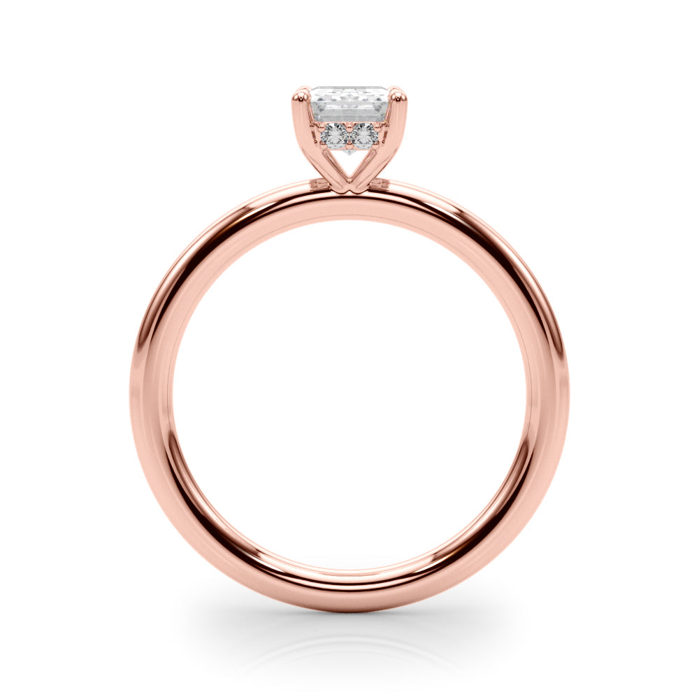 Luxe Hidden Halo Ec Engagement Ring Emerald Diamond Engagement Ring in 10K/14K gold and platinum with certified lab-grown or natural diamonds