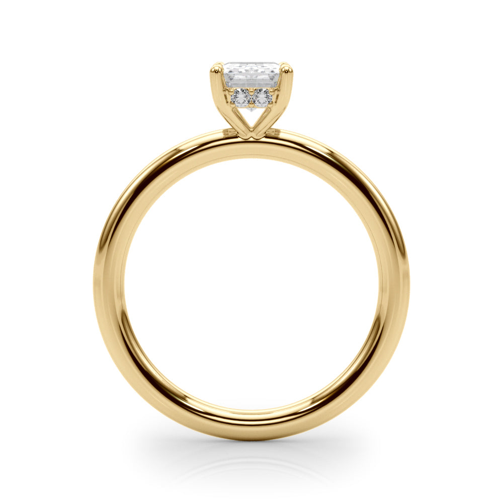 Luxe Hidden Halo Ec Engagement Ring Emerald Diamond Engagement Ring in 10K/14K gold and platinum with certified lab-grown or natural diamonds