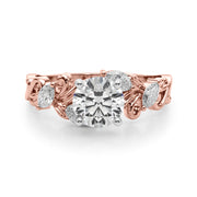 Refined Sidestone Marquise Diamond Engagement Ring in 10K/14K gold and platinum with certified lab-grown or natural diamonds