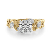 Refined Sidestone Marquise Diamond Engagement Ring in 10K/14K gold and platinum with certified lab-grown or natural diamonds