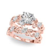 Refined Sidestone Marquise Diamond Engagement Ring in 10K/14K gold and platinum with certified lab-grown or natural diamonds
