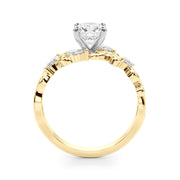 Refined Sidestone Marquise Diamond Engagement Ring in 10K/14K gold and platinum with certified lab-grown or natural diamonds