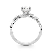 Refined Sidestone Marquise Diamond Engagement Ring in 10K/14K gold and platinum with certified lab-grown or natural diamonds