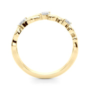 Nature Inspired Marquise Half Eternity Ring in Gold & Platinum