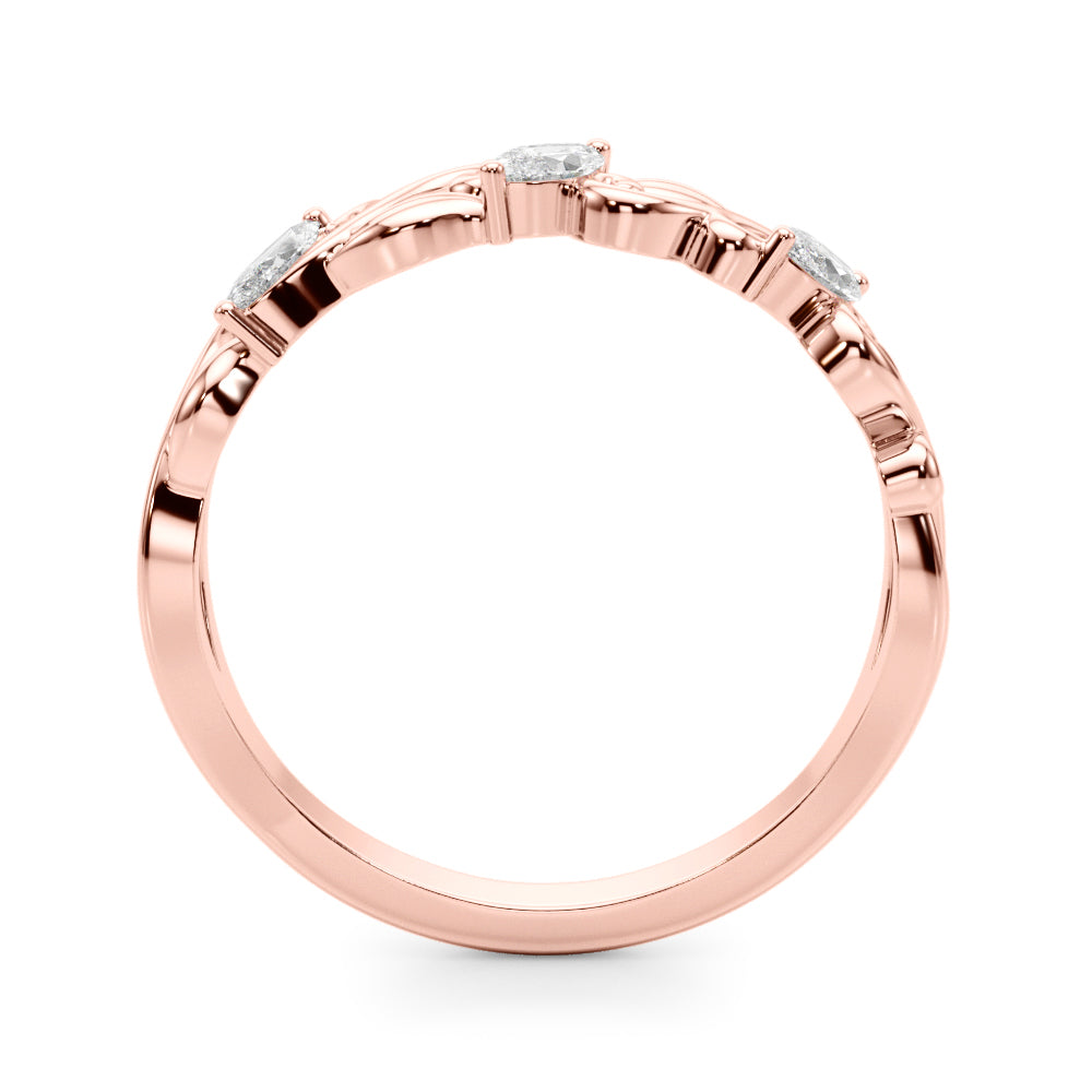 Nature Inspired Marquise Half Eternity Ring in Gold & Platinum
