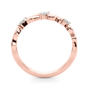 Nature Inspired Marquise Half Eternity Ring in Gold & Platinum