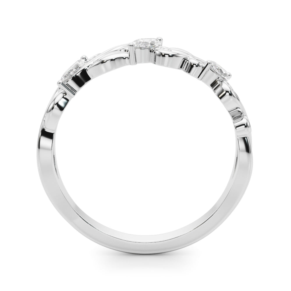 Nature Inspired Marquise Half Eternity Ring in Gold & Platinum
