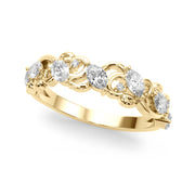 Nature Inspired Fancy Half Eternity Ring in 10K/14K gold and platinum with certified lab-grown or natural diamonds