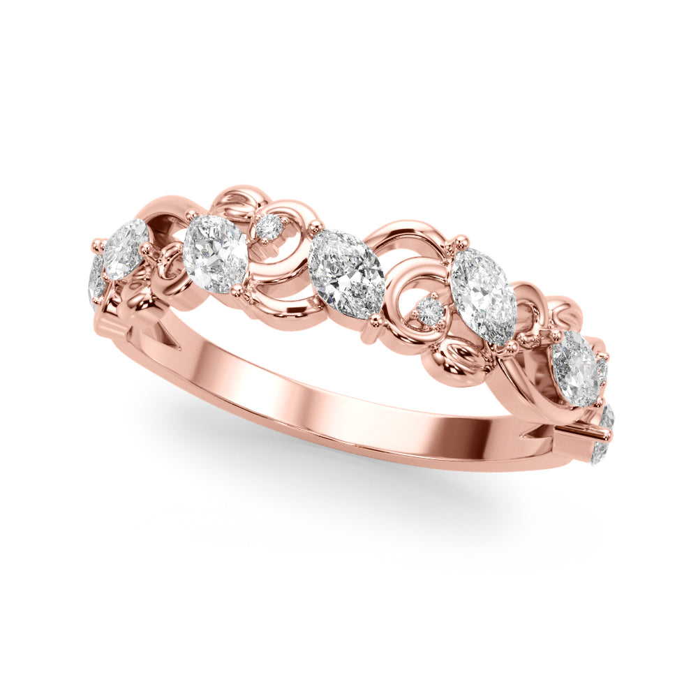 Nature Inspired Fancy Half Eternity Ring in Gold & Platinum