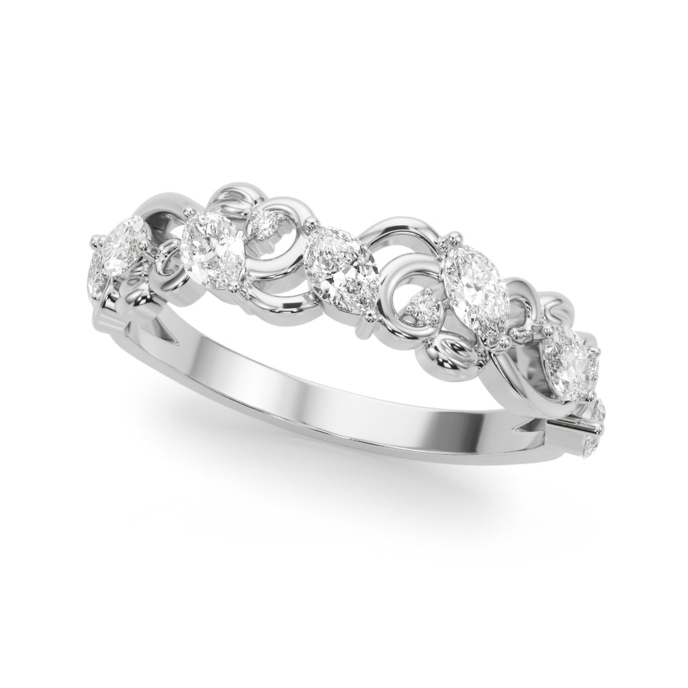 Nature Inspired Fancy Half Eternity Ring in Gold & Platinum