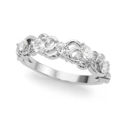 Nature Inspired Fancy Half Eternity Ring in Gold & Platinum