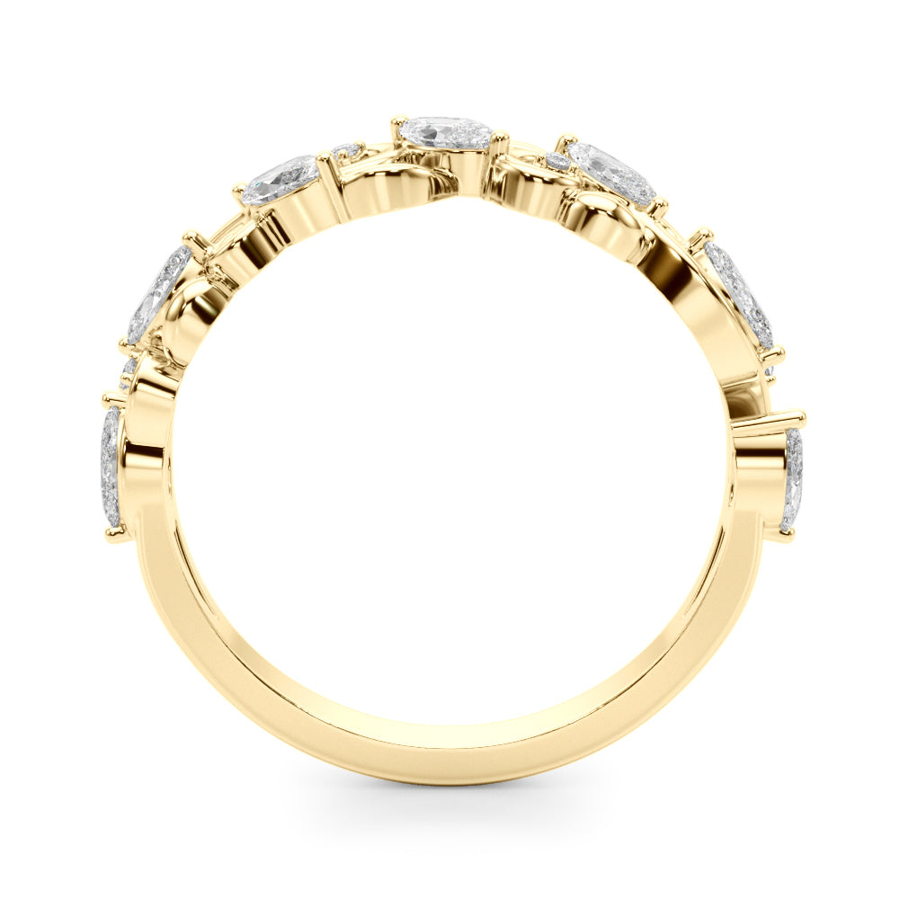 Nature Inspired Fancy Half Eternity Ring in Gold & Platinum