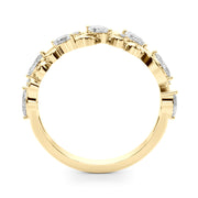 Nature Inspired Fancy Half Eternity Ring in Gold & Platinum