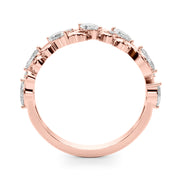 Nature Inspired Fancy Half Eternity Ring in Gold & Platinum