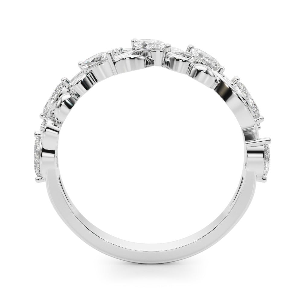Nature Inspired Fancy Half Eternity Ring in Gold & Platinum