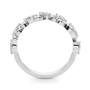 Nature Inspired Fancy Half Eternity Ring in Gold & Platinum
