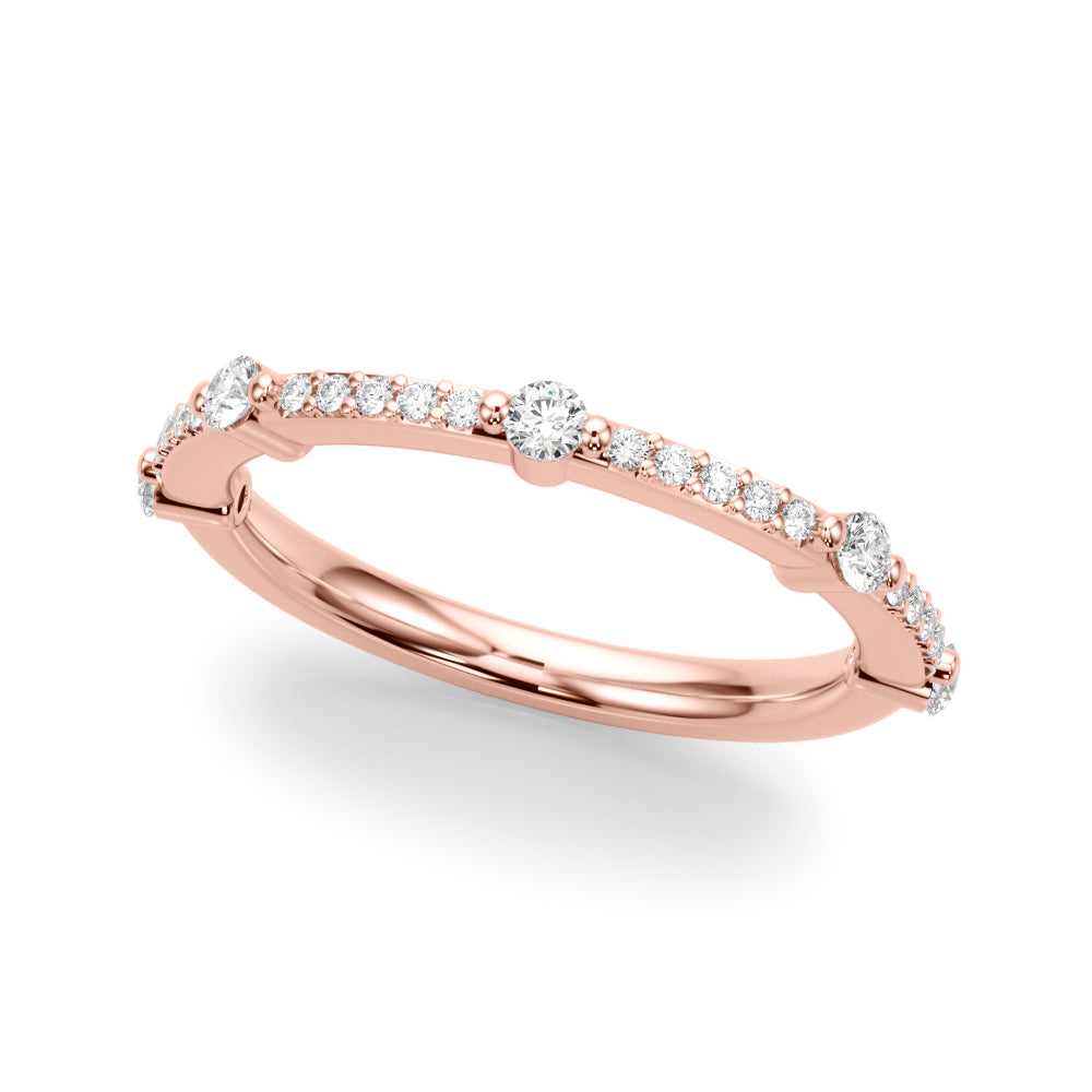Straight Half Eternity Ring in Gold & Platinum