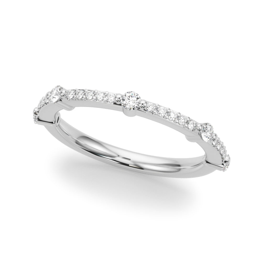 Straight Half Eternity Ring in Gold & Platinum