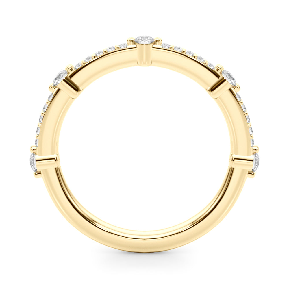 Straight Half Eternity Ring in Gold & Platinum