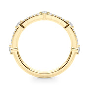 Straight Half Eternity Ring in Gold & Platinum