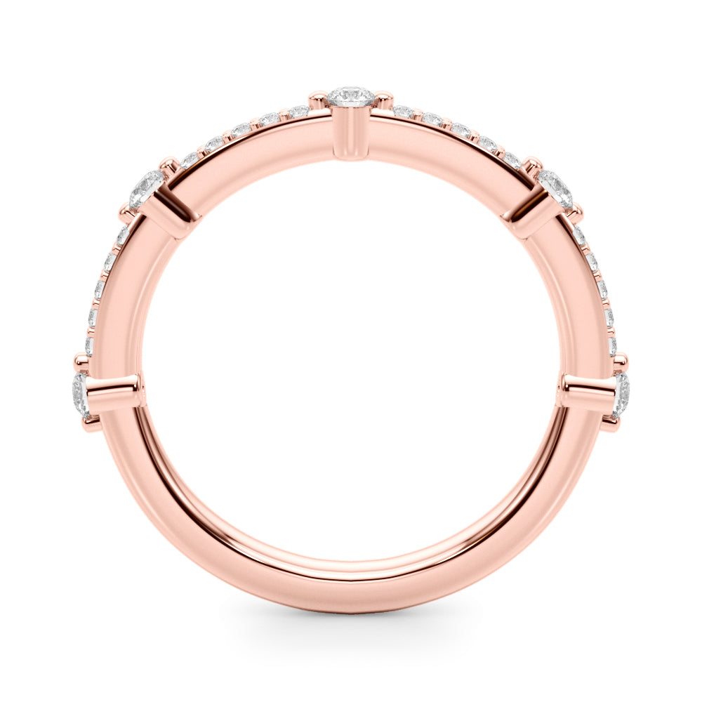 Straight Half Eternity Ring in Gold & Platinum