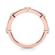 Straight Half Eternity Ring in Gold & Platinum