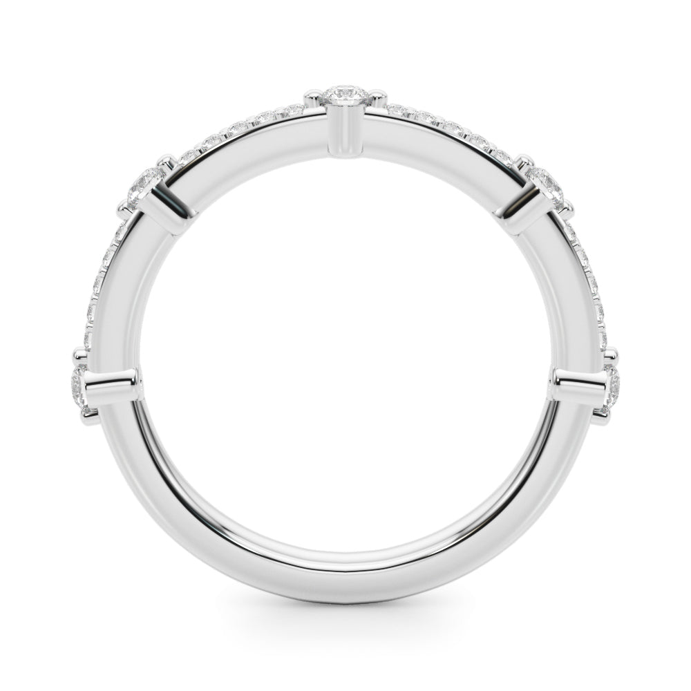 Straight Half Eternity Ring in Gold & Platinum