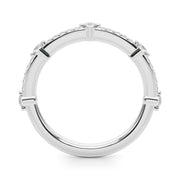 Straight Half Eternity Ring in Gold & Platinum