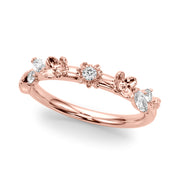 Floral Half Eternity Ring in Gold & Platinum
